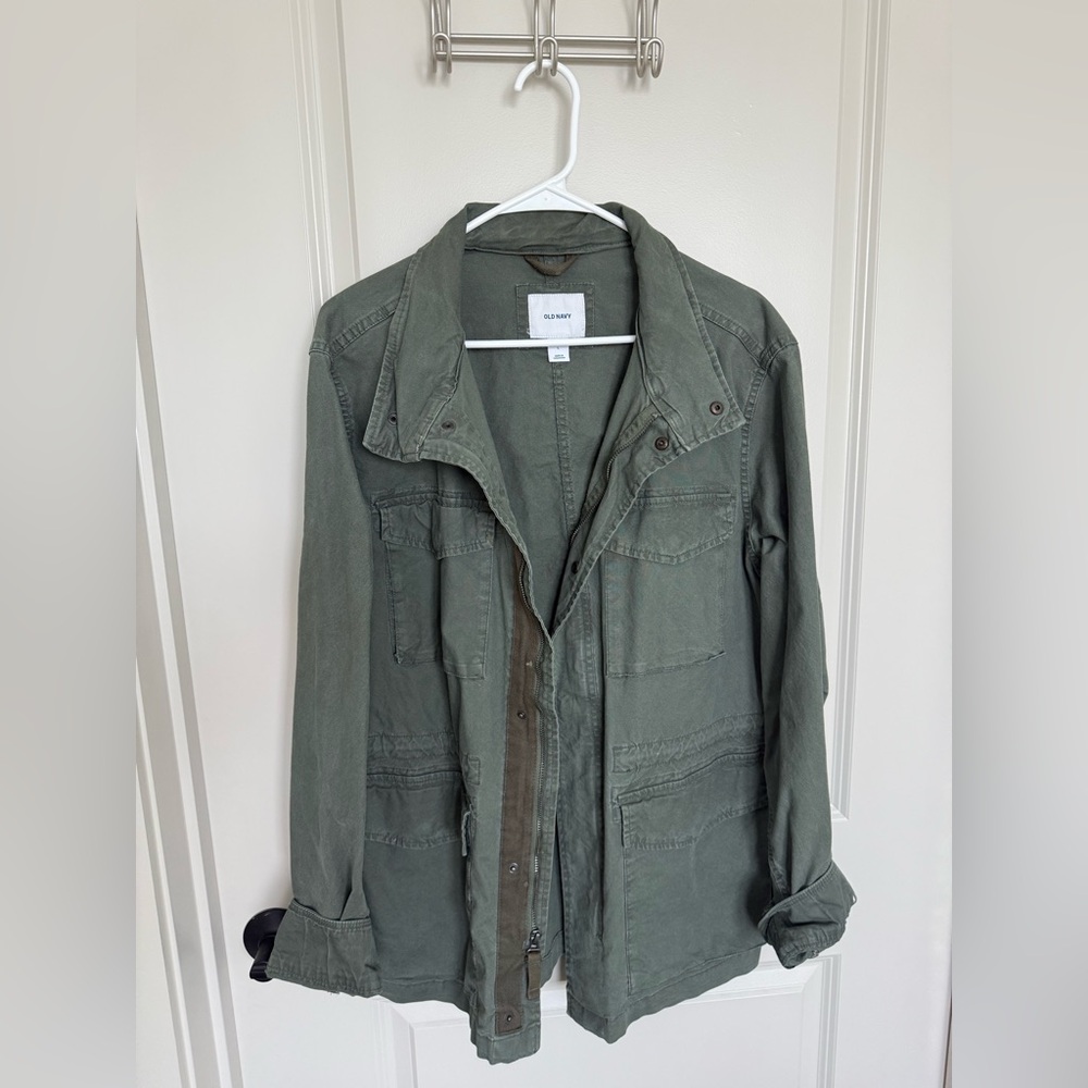 Old Navy Green Lightweight Shirt Jacket Casual Fit